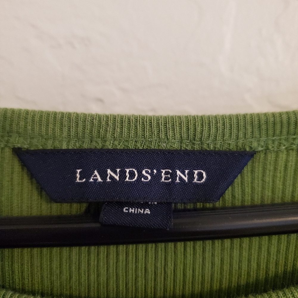 GUC LANDS' END long sleeve women's top, green, size M 10-12super soft - Picture 4 of 6